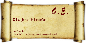 Olajos Elemér névjegykártya